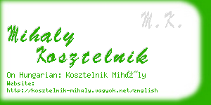 mihaly kosztelnik business card